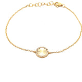 S 3025 - Pulsera Medallón Sunburst y Halo Diamantes.