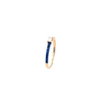 S 2907 - Anillo Diamante Baguette Central con Diamantes y Zafiros
