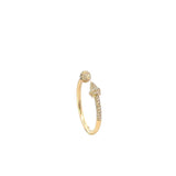 S 2871 - Anillo de Puntas Encontradas Con Diamantes Pavé