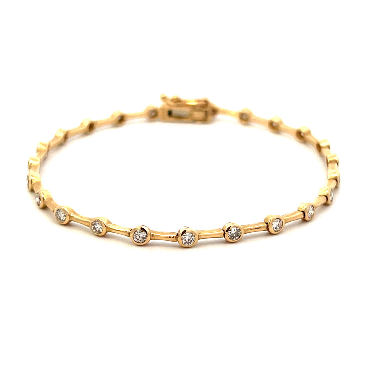 Z 90 - Pulsera de Barritas Articuladas con Diamantes en Bisel