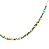 S 3277 - Gargantilla tennis 1/4 esmeraldas y diamantes