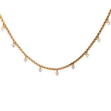 AR 357 - Collar Cadena Barrilito con Diamantes Round en Movimiento.