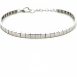 S 2754 - Pulsera Eslabones Cuadro en Oro Blanco