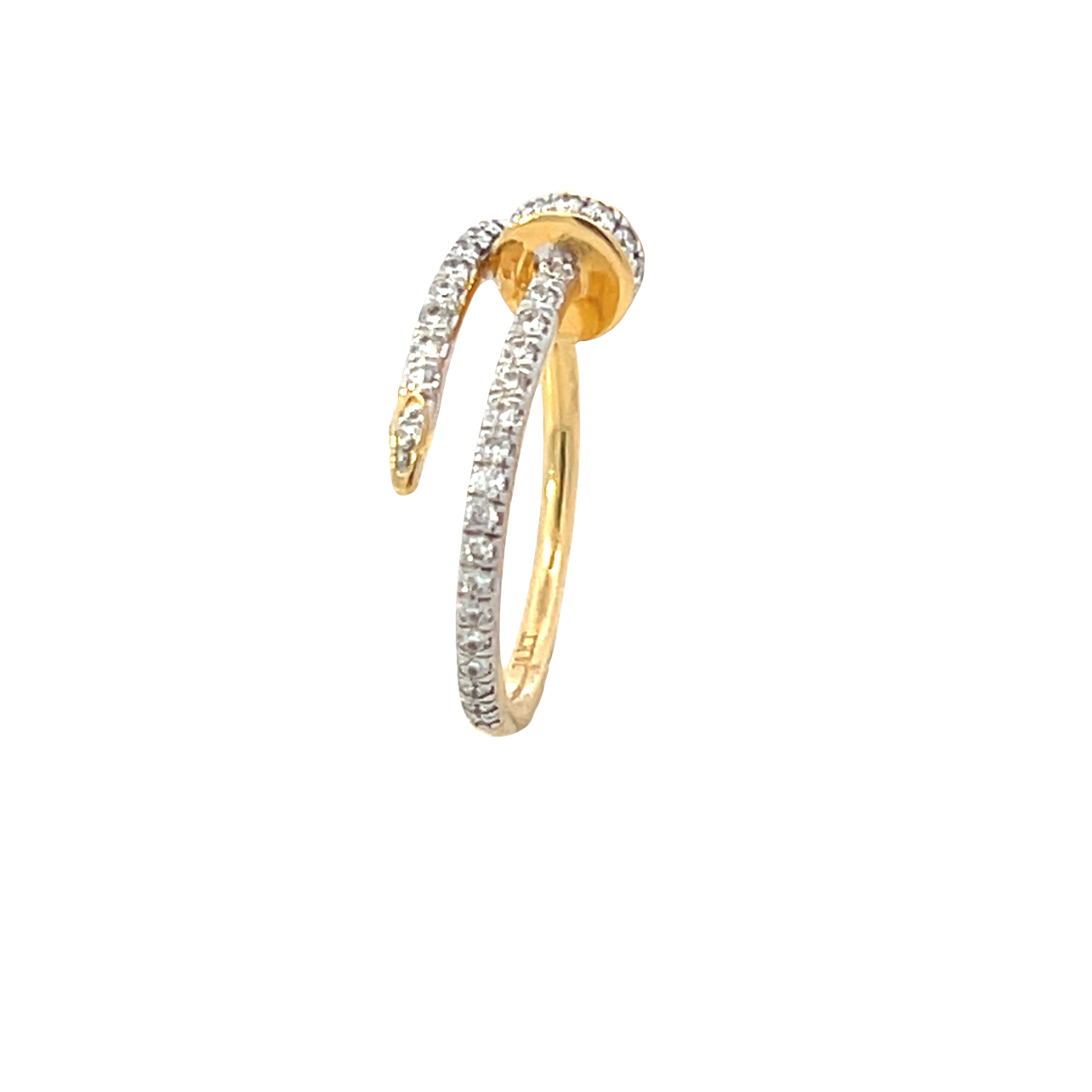 D 663 - Anillo Encontrado Tipo Clavo de Diamantes