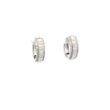 S 3159 - Arracadas Acanaladas Con Diamantes Laterales