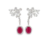 T 800 3145 - Aretes Largos Rubí Oval