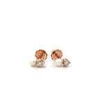 T 806 2994 - Broqueles Baby Diamantes y Perla Mini