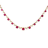 AR 198 - Collar rubíes y diamantes round en uñas