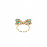 AR 115 - Anillo Mariposa Con Gemas Multicolor Incrustadas