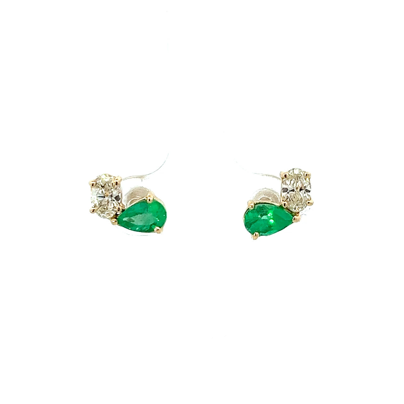 T 816 2849 - Aretes Climber Esmeralda Gota y Diamantes ovales