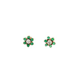 T 330 1504 - Broqueles Flor Esmeraldas y Diamante